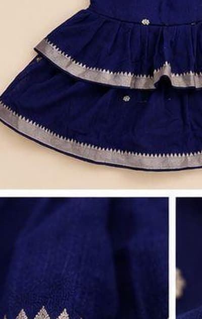 Navy blue tiered tassel dress alternate bodice detail